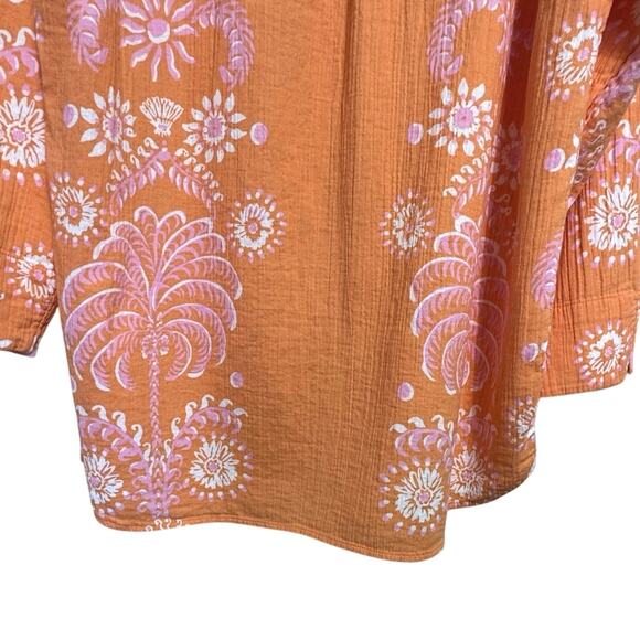 Lilly Pulitzer Kwitney Long Sleeve V Neck Button Front Coverup Tunic Medium - Picture 7 of 11